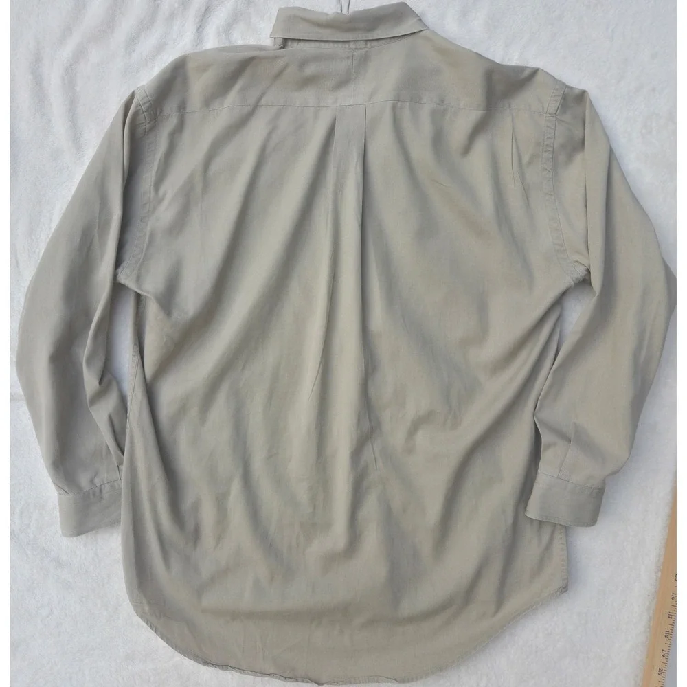 Ralph Lauren Mens Blake Button Down Shirt XL Khaki 100% Cotton Long Sleeve